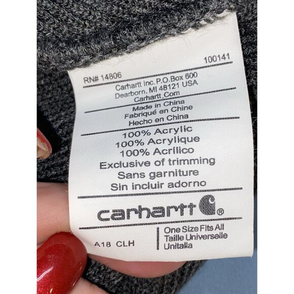 Men’s/Adult Carhartt Beanie Hat OSFA One Size Fits All Heather Gray - Picture 4 of 5